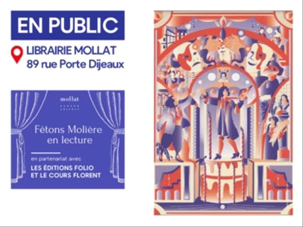 Fêtons Molière en Lecture vitrine Librairie Mollat