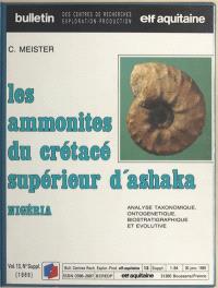 Les Amonites du crétacé supérieur d'Ashaka, Nigeria : analyse taxonomique, ontogénetique, biostratigraphique et évolutive