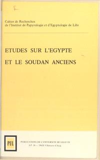 Etudes sur l'Egypte et le Soudan ancien. Vol. 1